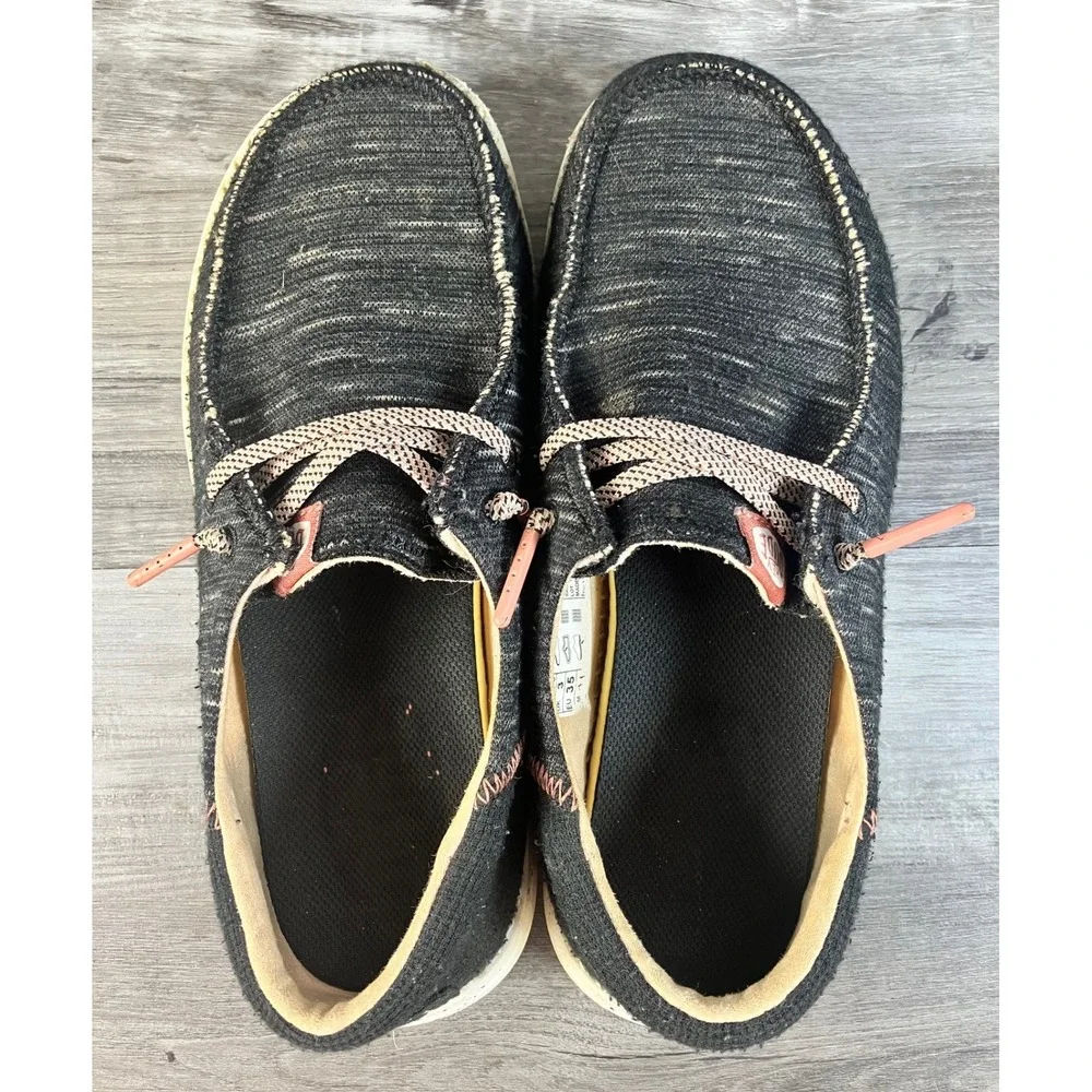 Hey Dude Wendy Youth Jersey Black Slip On Loafers Shoes 40451-001 Size 3Y